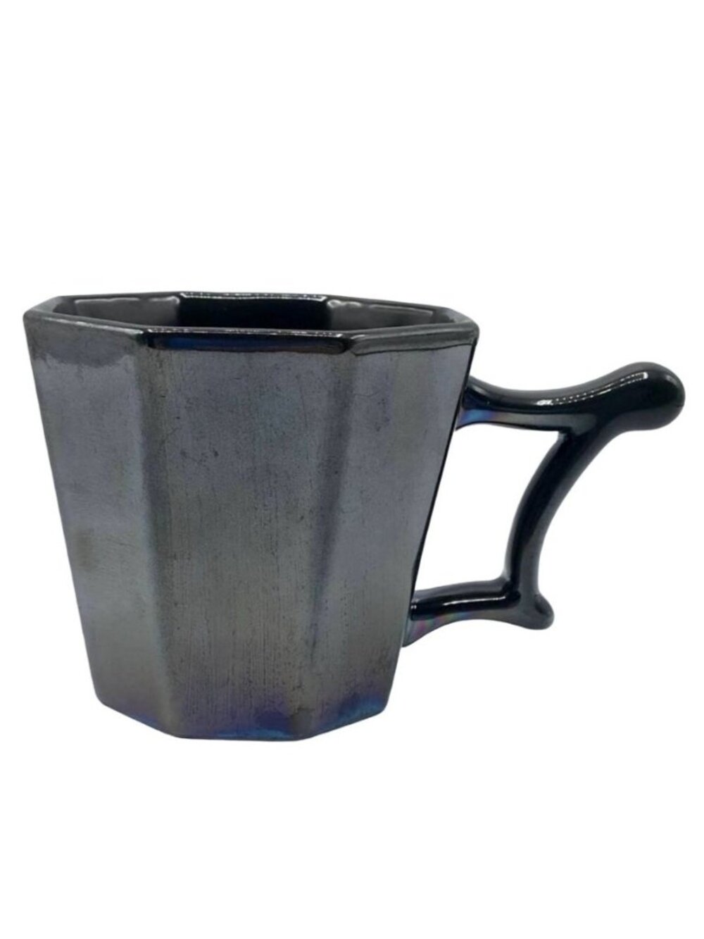 Starbucks 2013 Halloween Octagon Mug Silver Gray Gloss 14oz Spider Web Handle